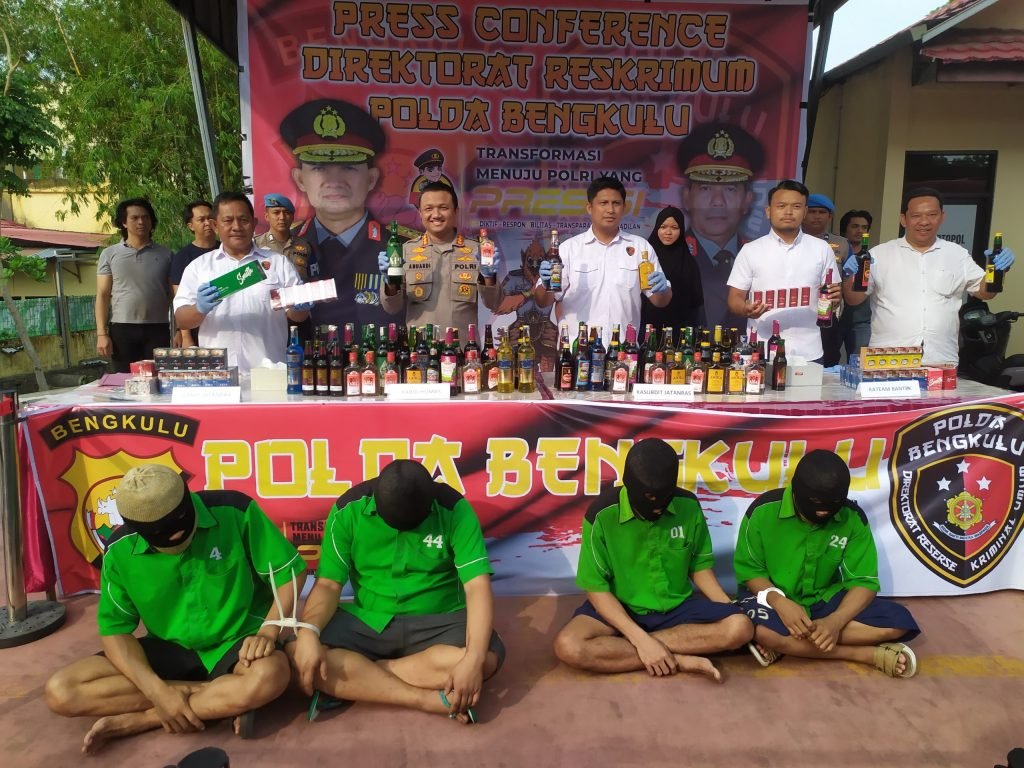 Pekat Nala II Polda Bengkulu Amankan Rokok Ilegal dan Miras