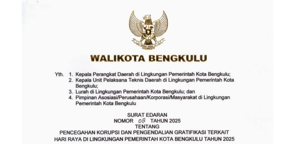 ASN Pemkot Bengkulu Dilarang Terima Gratifikasi, Laporkan di Sini!