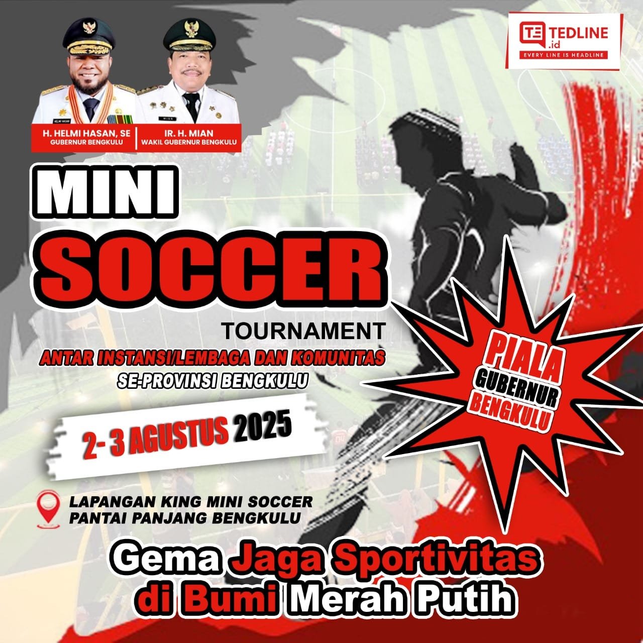 Sambut HUT RI ke-80, 44 Tim Bertarung di Turnamen Mini Soccer Piala Gubernur Bengkulu