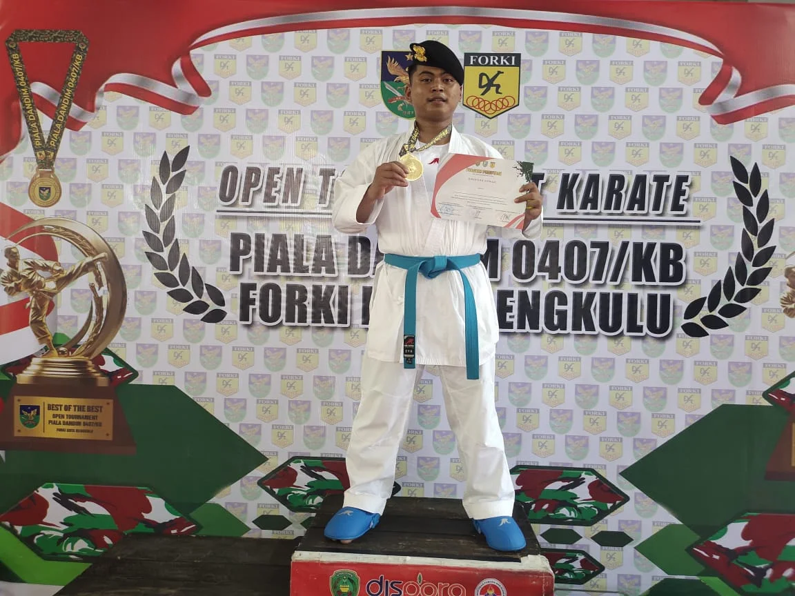 Atlet Lemkari Rejang Lebong Raih Juara 1 dalam Open Turnamen Karate Piala Dandim 0407/KB