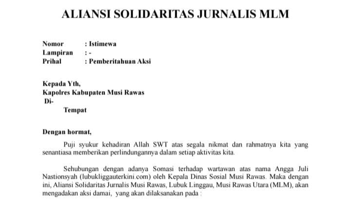 Aliansi Solidaritas Jurnalis MLM Gelar Aksi Damai, Ini Tuntutannya