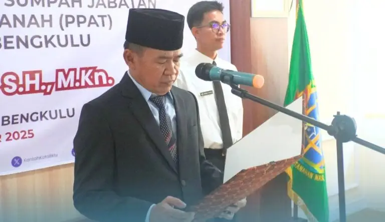 Aziza Adlien Nabila Resmi Dilantik sebagai PPAT, Kepala Kantor Pertanahan Bengkulu Tegaskan Integritas Layanan