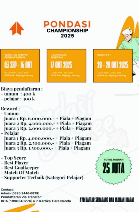 Pondasi Futsal Championship 2025, Pecahkan Semangat Sumpah Pemuda