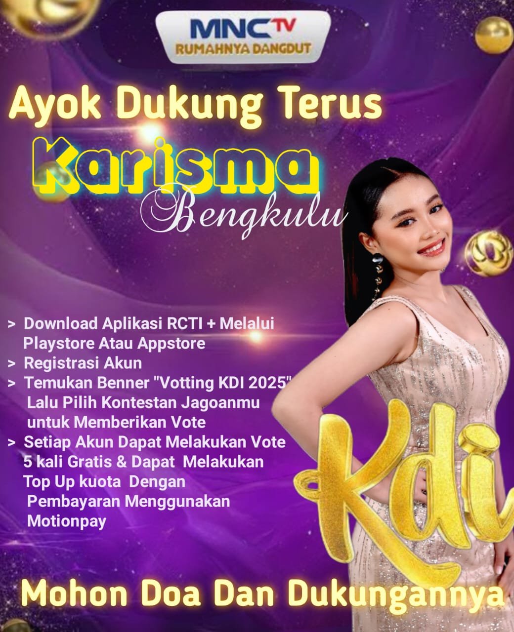 Ayo Dukung Karisma Bengkulu di KDI 2025, Ini Cara Votingnya