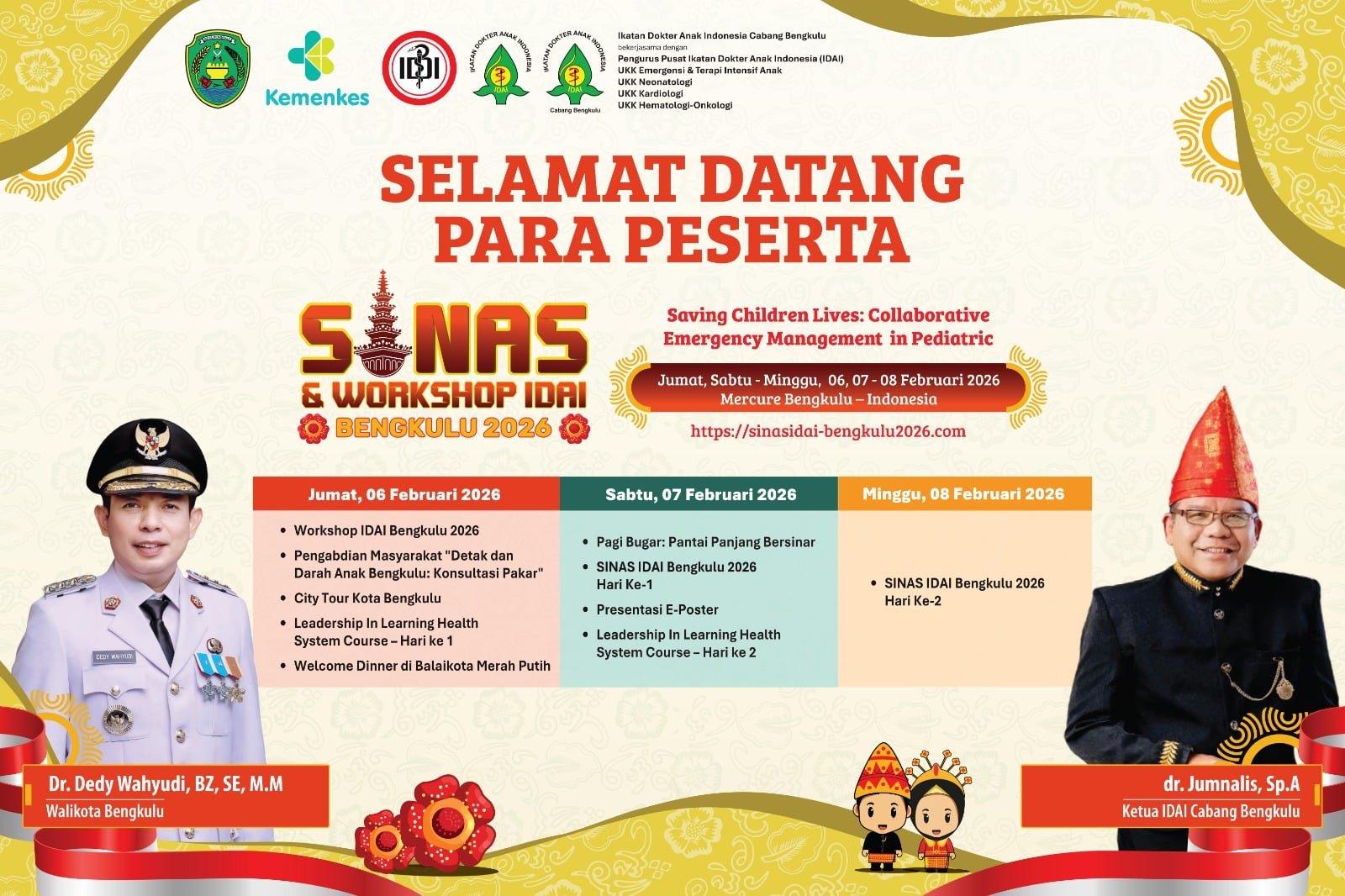 Bengkulu Jadi Pusat Pertemuan Dokter Anak Nasional Awal Februari 2026