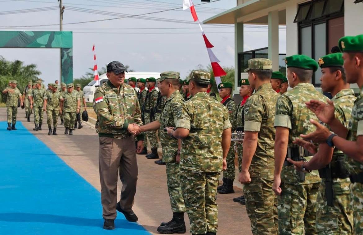 Kunjungan Menhan ke Lampung berlanjut ke Yonif TP 892/Vikasa Sena, Brigif TP 88/Ksatria Bukit Kaba Kodam XXI/Radin Inten, Kamis (27/2)