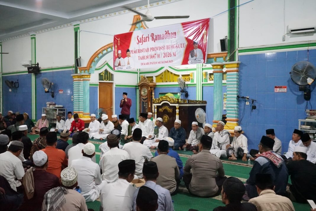 Safarai Ramadan di Masjid Jamiatul Muhlisin, Desa Retak Mudik Kabupaten Mukomuko, Sabtu (28/2/26)(foto:tomi)