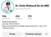 akun TikTok Dedy Wahyudi palsu akun TikTok Dedy Wahyudi palsu