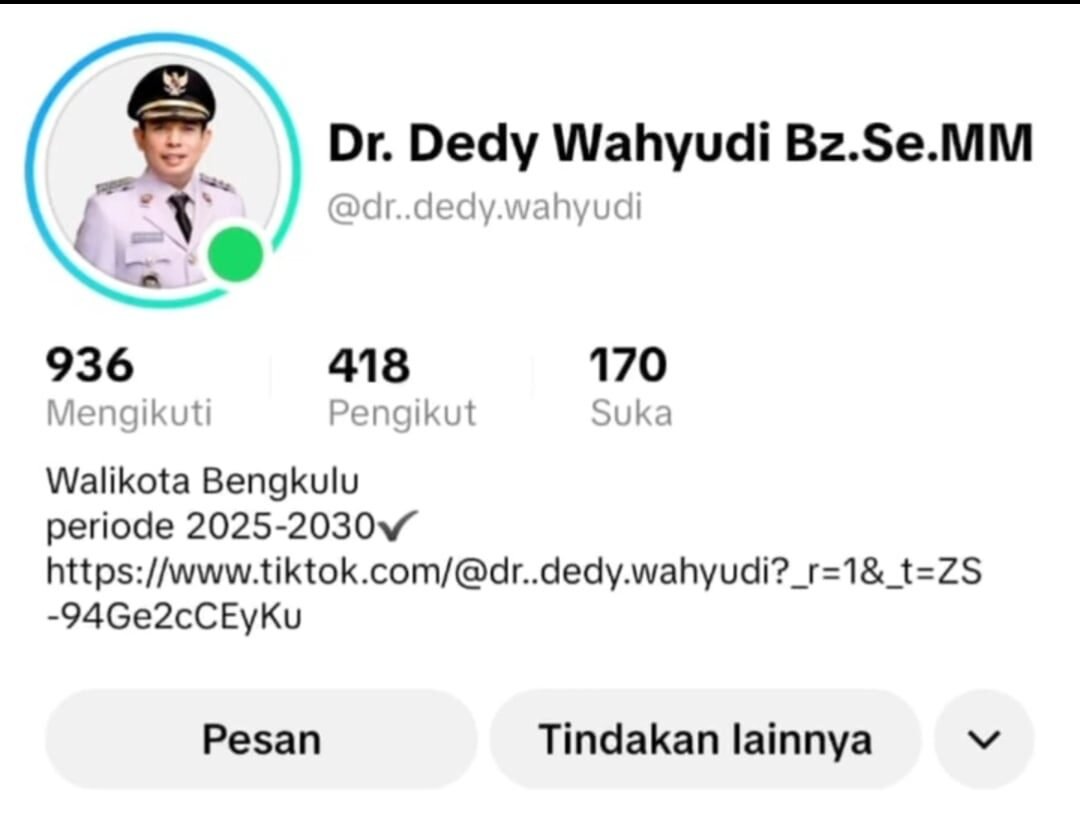 akun TikTok Dedy Wahyudi palsu