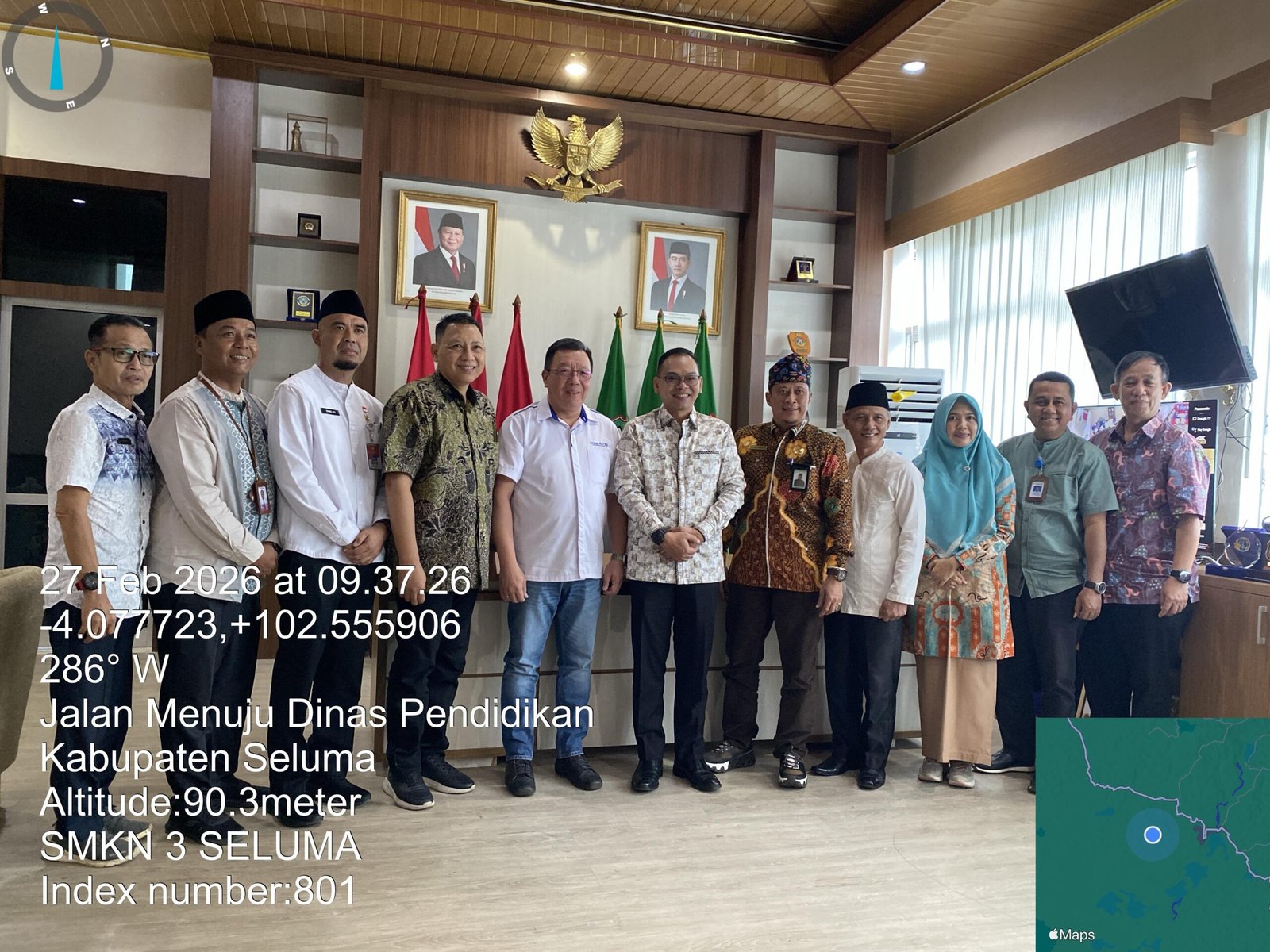 Audiensi Yayasan Sastra, dan Balai Penjaminan Mutu Pendidikan (BPMP) Provinsi Bengkulu yang digelar di ruang kerja Bupati Seluma, Jumat (27/2/2026).(foto:nando)