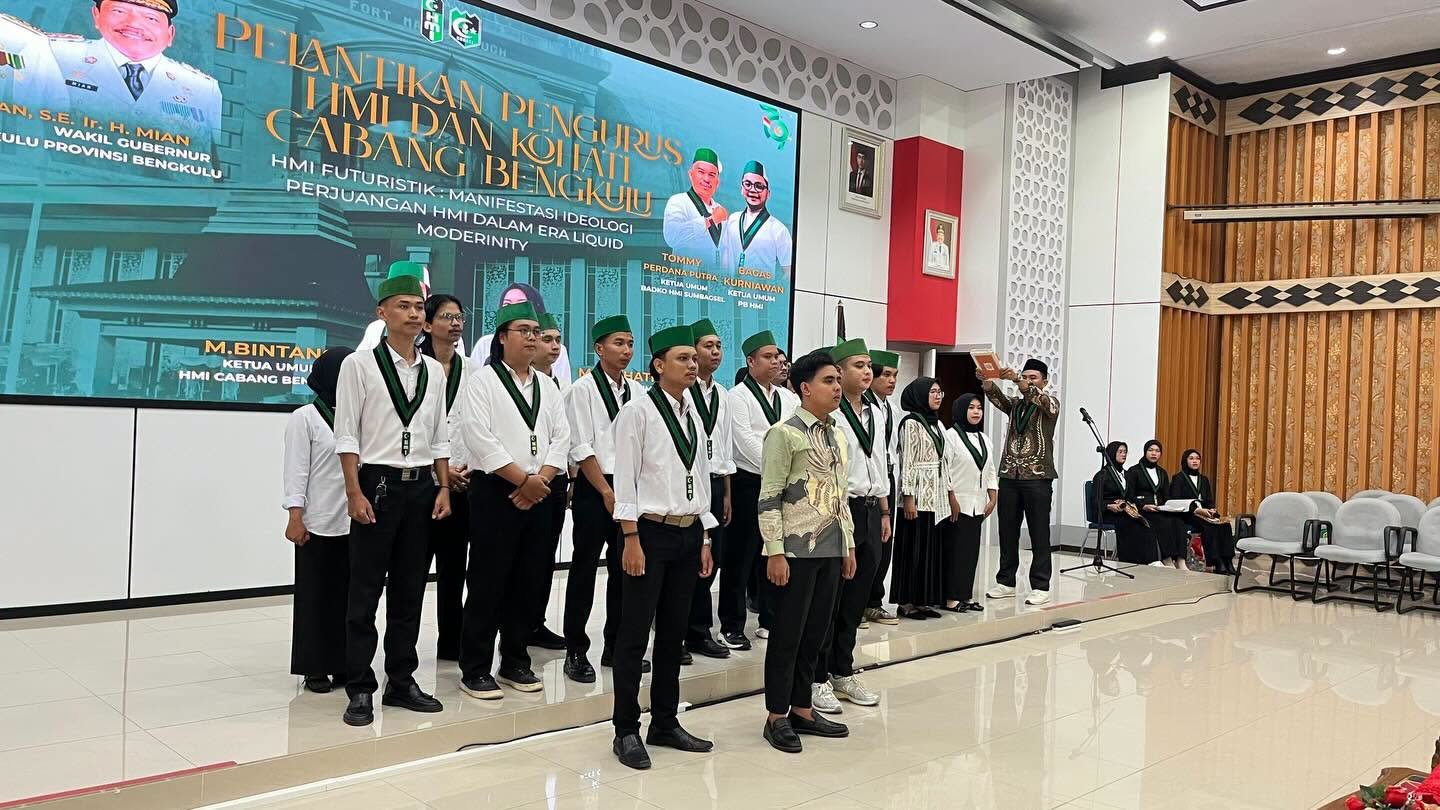 HMI Bengkulu Lantik Pengurus Baru, Pemprov Dorong Peran Strategis Pembangunan Daerah