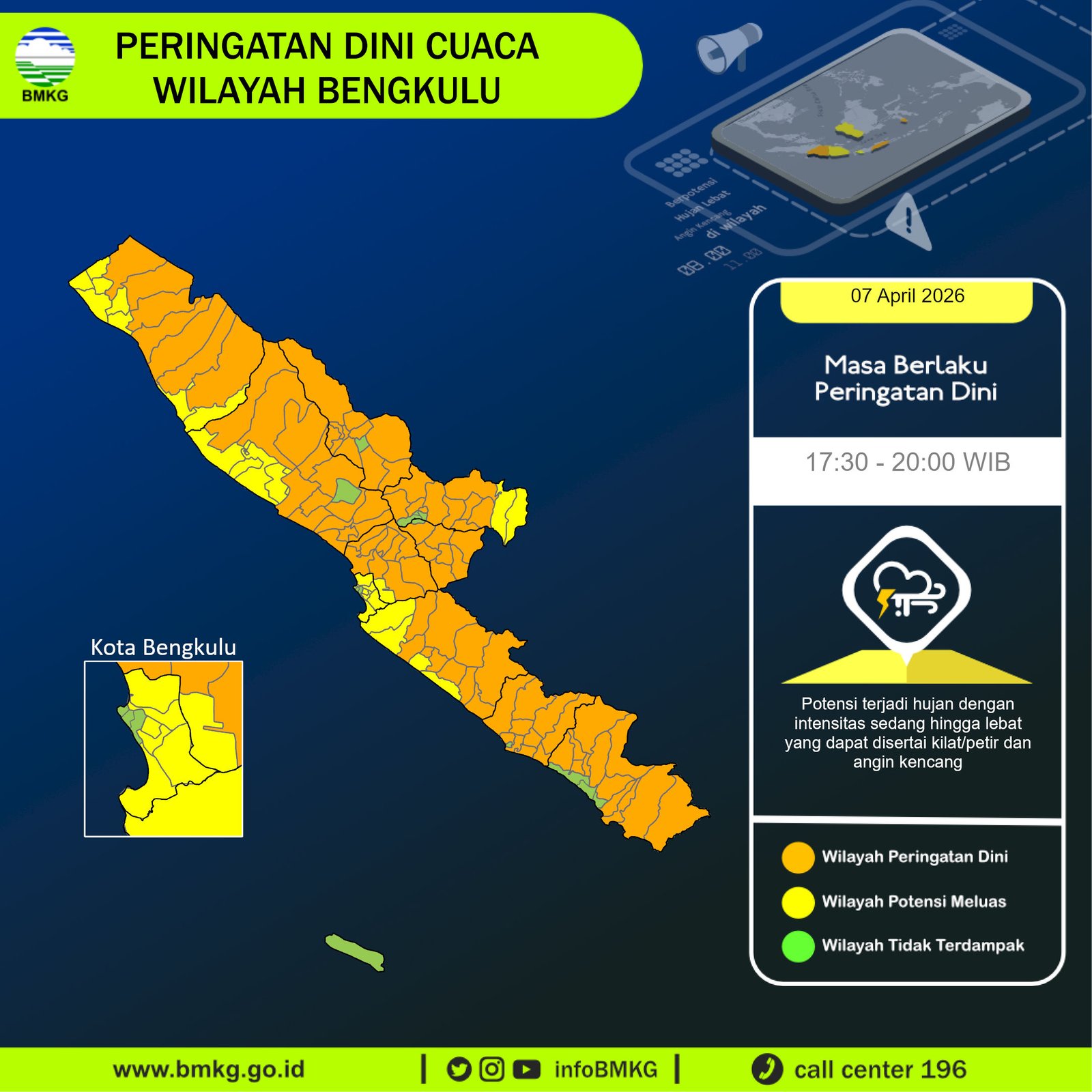 BMKG Keluarkan Peringatan Dini, Hujan Lebat dan Petir Ancam Sejumlah Wilayah Bengkulu BMKG Keluarkan Peringatan Dini, Hujan Lebat dan Petir Ancam Sejumlah Wilayah Bengkulu
