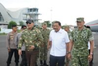 Menteri Pertahanan RI Jenderal TNI (Purn.) Sjafrie Sjamsoeddin tiba di Provinsi Bengkulu, Rabu (1/4/2026)