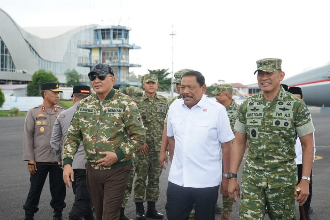 Menteri Pertahanan RI Jenderal TNI (Purn.) Sjafrie Sjamsoeddin tiba di Provinsi Bengkulu, Rabu (1/4/2026)