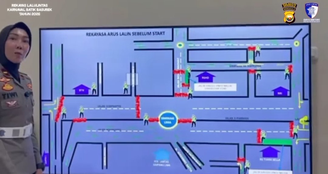 Polresta Bengkulu Terapkan Rekayasa Lalin Saat Karnaval Batik Besok, Sejumlah Jalan Ditutup Total