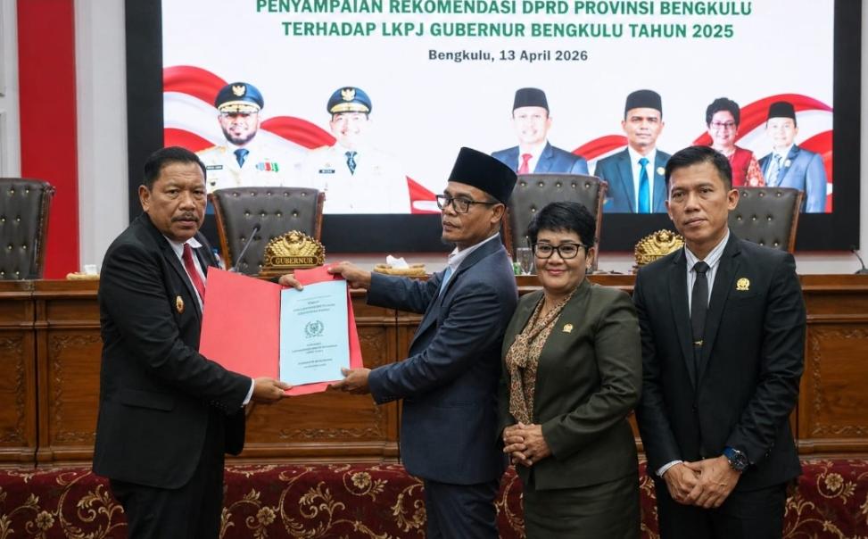 DPRD Bengkulu Serahkan Rekomendasi LKPJ 2025, Pemprov Diminta Tindaklanjuti Evaluasi