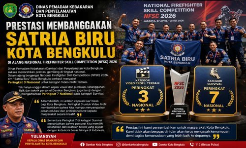 Damkar Bengkulu Raih Dua Peringkat Nasional, Satria Biru Tembus 3 Besar NFSC 2026