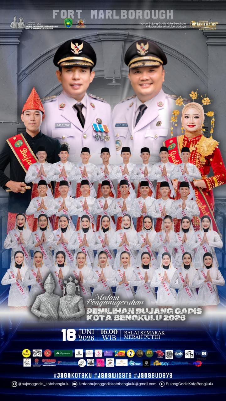 Dedy Wahyudi Buka Malam Penganugerahan Bujang Gadis Kota Bengkulu 2026, 36 Finalis Siap Berkompetisi