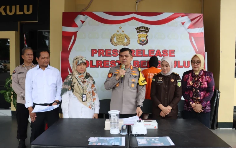 Polresta Bengkulu Musnahkan 25,25 Gram Sabu, Empat Tersangka Diamankan