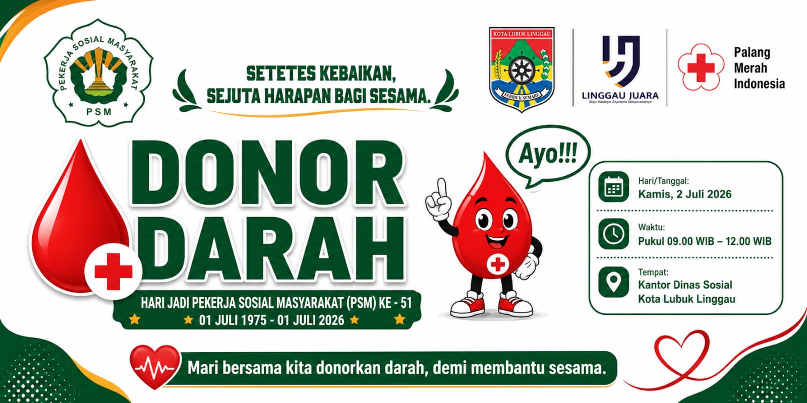 IPSM Lubuk Linggau Peringati HUT Ke-51 dengan Donor Darah, Ajak Warga Berbagi Kepedulian