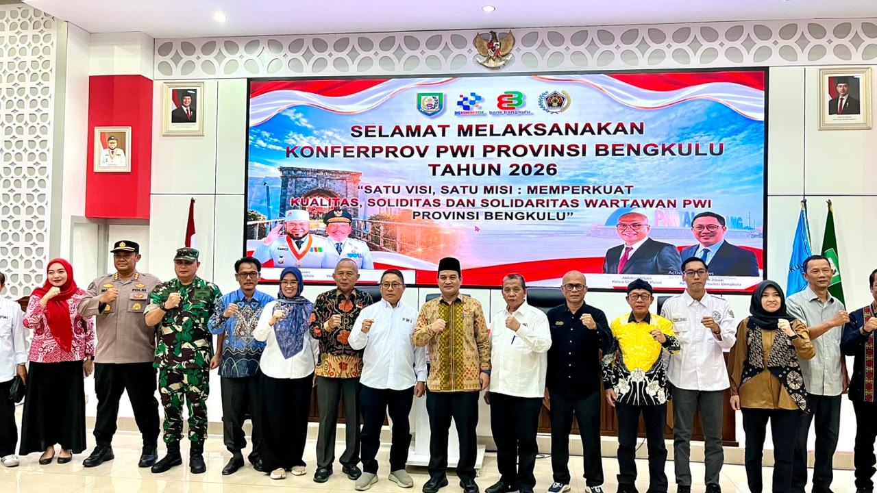Konferprov PWI Bengkulu Dibuka, Pemprov Tekankan Penguatan Profesionalisme dan Sinergi Pers