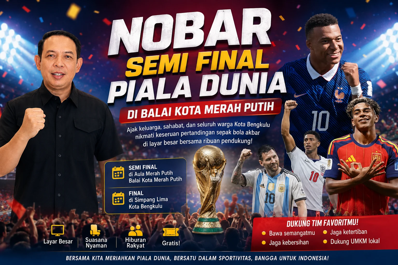 Dedy Wahyudi Gandeng Polda Gelar Nobar Piala Dunia 2026, UMKM Kota Bengkulu Didorong Raup Peluang