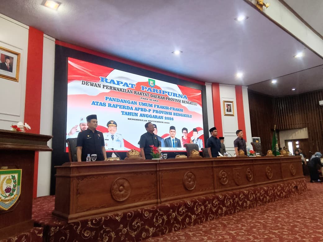 Delapan Fraksi DPRD Bengkulu Sepakat Lanjutkan Pembahasan APBD-P 2026