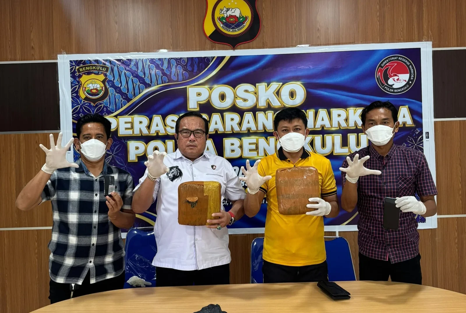 Polda Bengkulu Gagalkan Peredaran 2 Kg Ganja, Residivis Asal Kaur Kembali Ditangkap